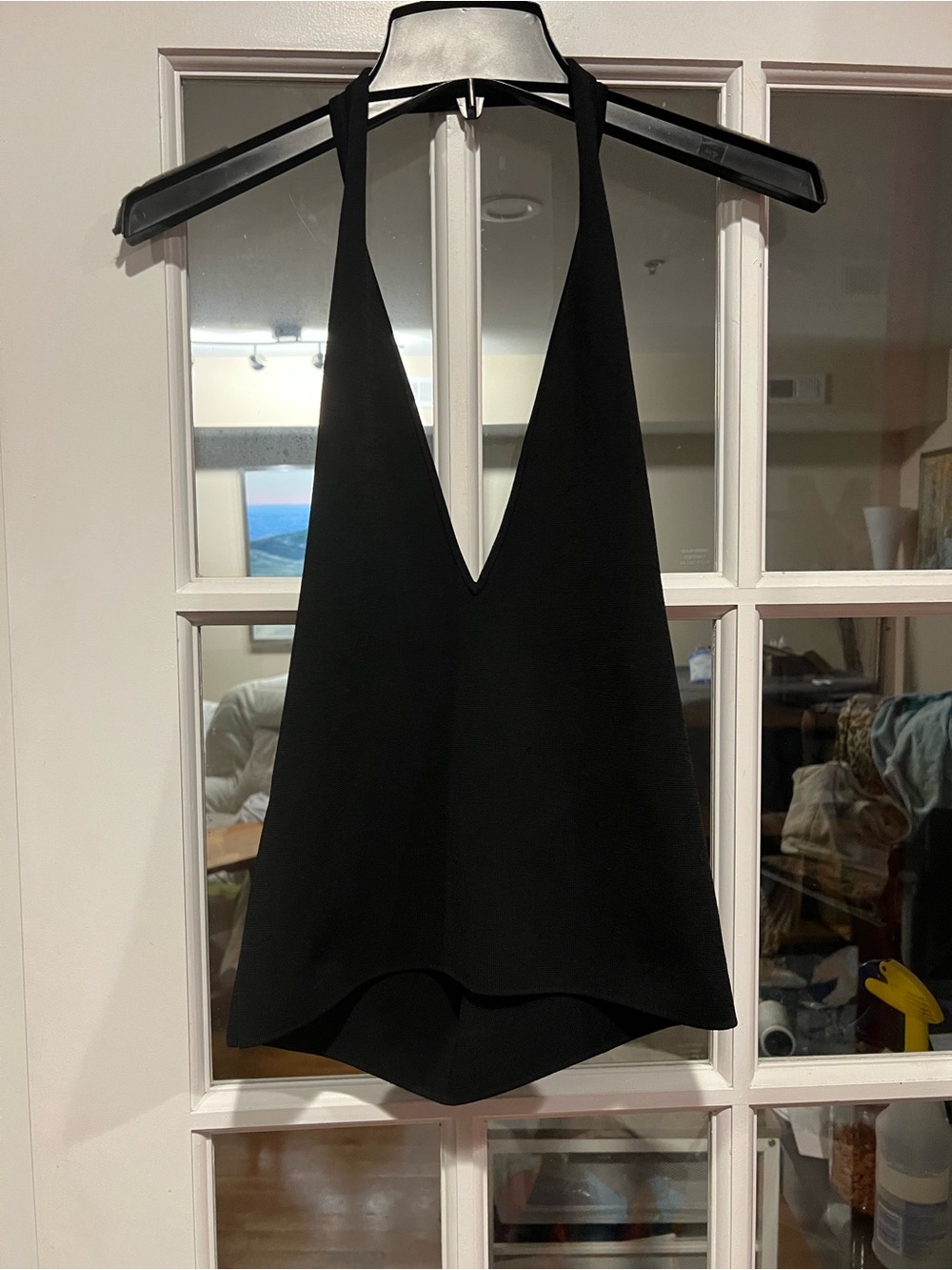 Apiece Apart Black Deep V Halter Camisole